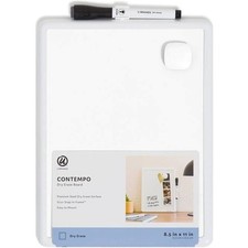 Tablero magnético de borrado en seco Contempo de U Brands 1 marcador 8,5"X11" blanco escuela oficina