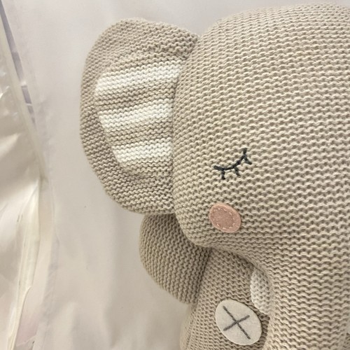 Theodore Elephant Living Textiles Knitted Gray Plush Lovey Hug 15" Baby Toddler - Picture 11 of 11