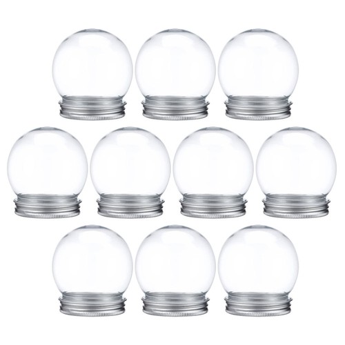  10 Stück DIY Wasserkugel Schnee Set Kunststoff Gläser klar befüllbar Kugel - Bild 9 von 12