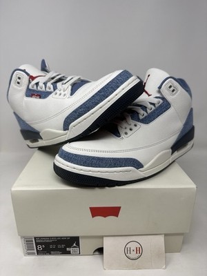 Nike Air Jordan 3 Retro Levi s All Star Size 8.5 Authentic Used Rare Aj3 White 