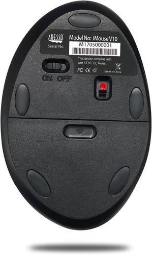 Adesso IMOUSE V10 WRLS VERTICAL ERGONOMIC MOUSE BLK OPTICAL 30 FT RANGE, Black - Picture 4 of 8