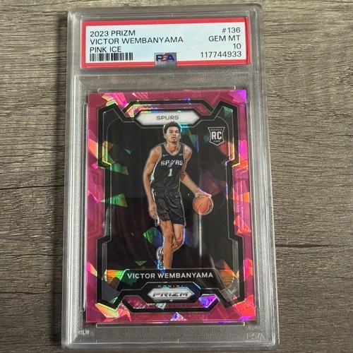 2023-24 Panini Prizm Victor Wembanyama #136 Rookie Pink Ice PSA 10