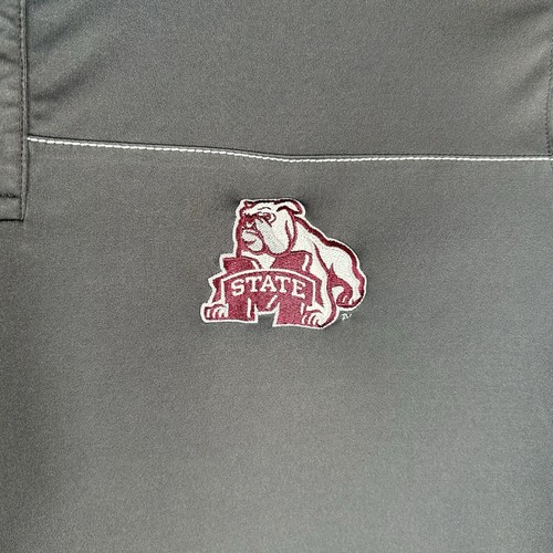 Mississippi State Bulldog Polo Ping Heat Gear Loose Mens Size Large Grey - Picture 8 of 9