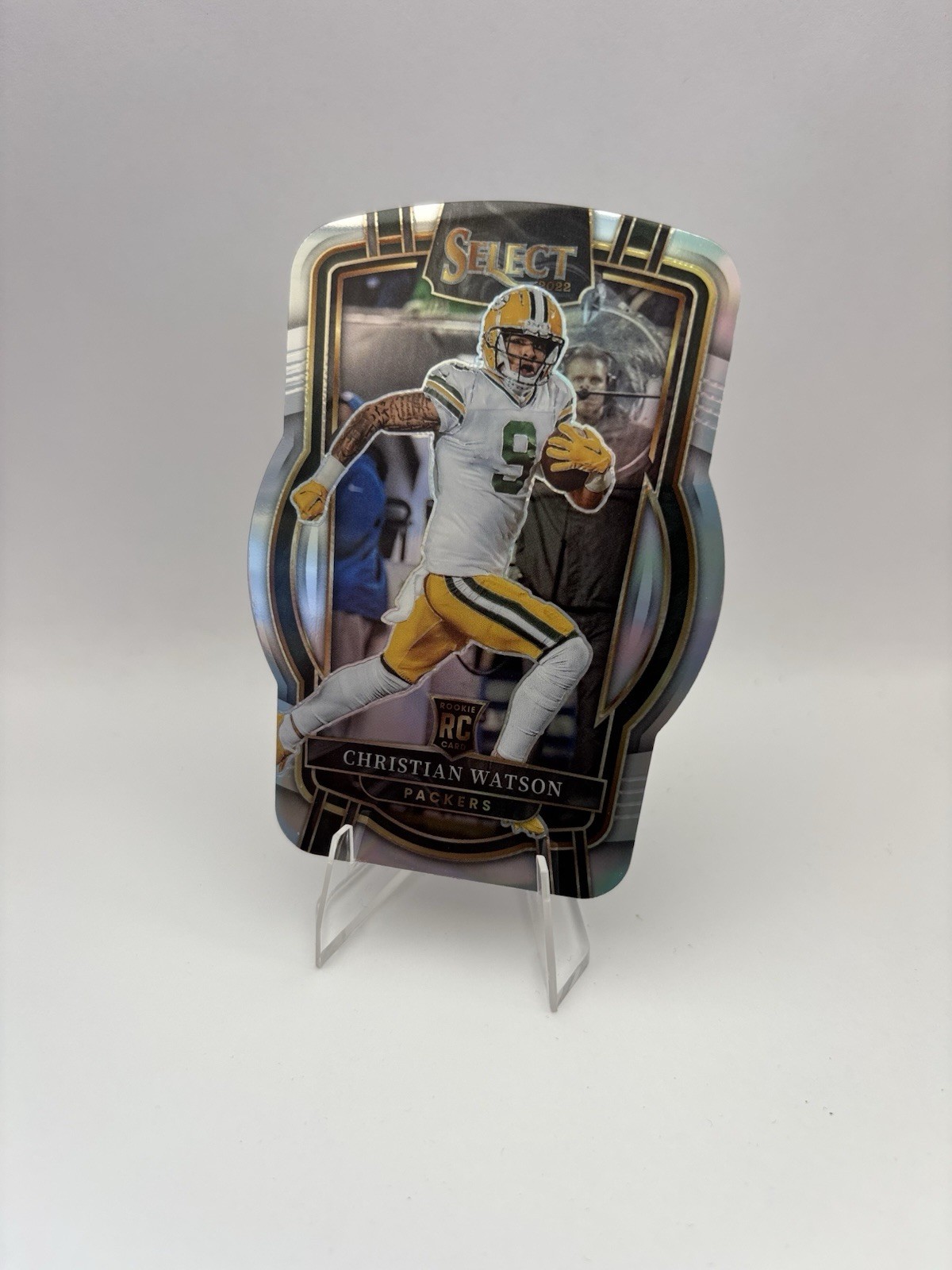 2022 Select Christian Watson Club Level Rookie Die Cut Silver Prizm Packers NFL
