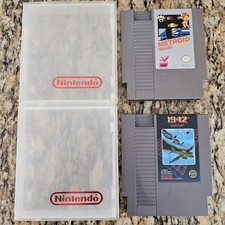 Metroid & 1942 with 2 Plastic Clamshell cases Nintendo Entertainment System NES