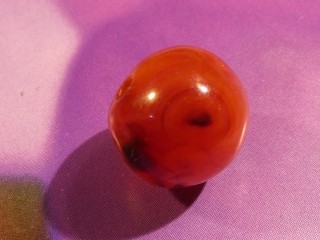 INDOTIBETAN BURMO WORN ROUND SHAPE PATINIZED AGATE MALA EYE BEAD 12.0 MM