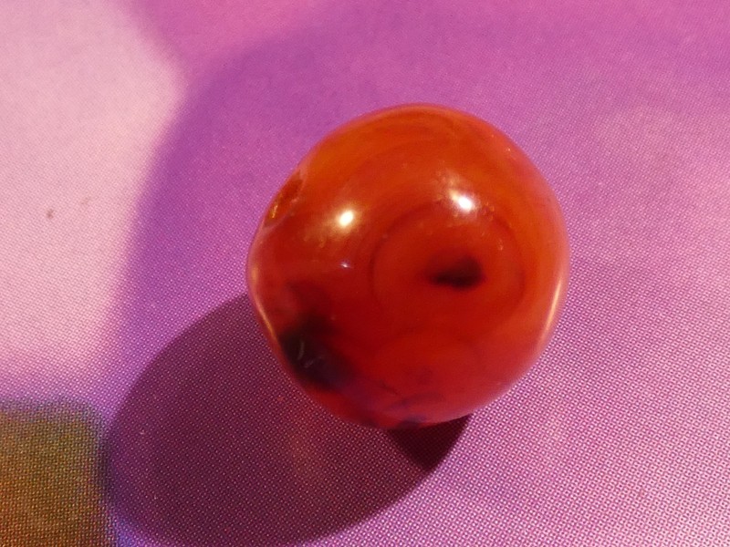 INDOTIBETAN BURMO WORN ROUND  SHAPE PATINIZED AGATE MALA EYE BEAD 12.0 MM