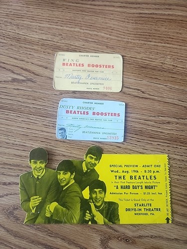 The Beatles "A Hard Day's Night" biglietto originale 1964 anteprima film stub, ecc. - Foto 2 di 11
