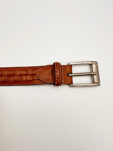 Johnston & Murphy braun Anilin Kipskin Schultern Leder Gürtel Größe 38 Made USA - Bild 2 von 7