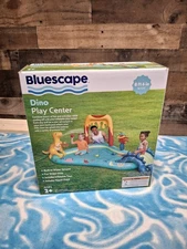 Bluescape Dino Inflatable Play Center, Kiddie Pool with Sprinkler, Toys & Slide,