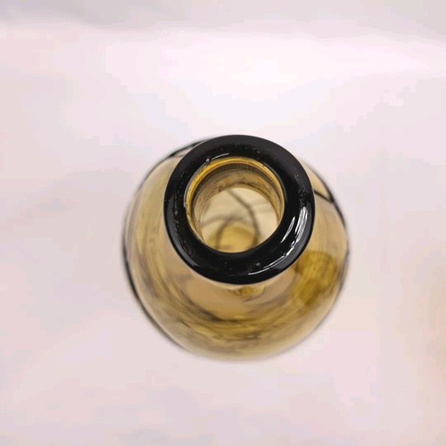 Lot Of 3 Tall Amber Art Swirl Hand Blown Glass Vases - Picture 7 of 18
