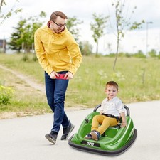 12V Bumper Car for Kids with Remote, 360  Electric Ride-on Toy Green