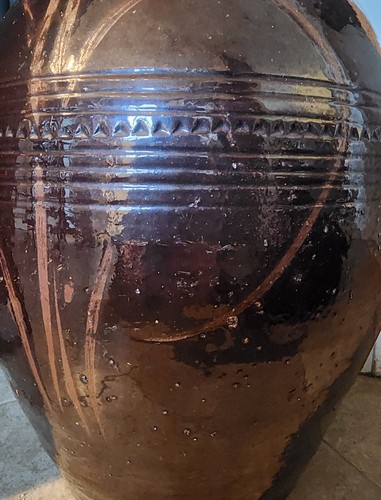 Large Antique 19th C Redware Korean Traditional Onggi Jar Fermentation Kimchi - Picture 14 of 18