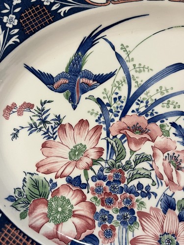 Birds of Paradise Vintage 80's Japan Ceramic Serving Platter TOYO 16"x12" EUC - Picture 5 of 8