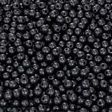 Natural Wood Beads, 500Pcs 8mm Diameter Black Round Loose Spacer Beads for D...