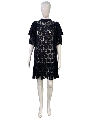 Isabel Marant Etoile Women's Venus Sheer Dress In Black Cotton Short Mini M 36 - Picture 8 of 22