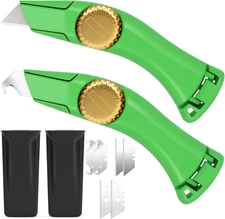 2PCS Green Fixed Blade Roofing Knife,Carpet Knife Heavy Duty, Vinyl, Carpet Cutt