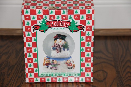 Holiday Collection Magnetic Musical  Waterball Snowman Christmas  Snow Globe - Picture 5 of 11