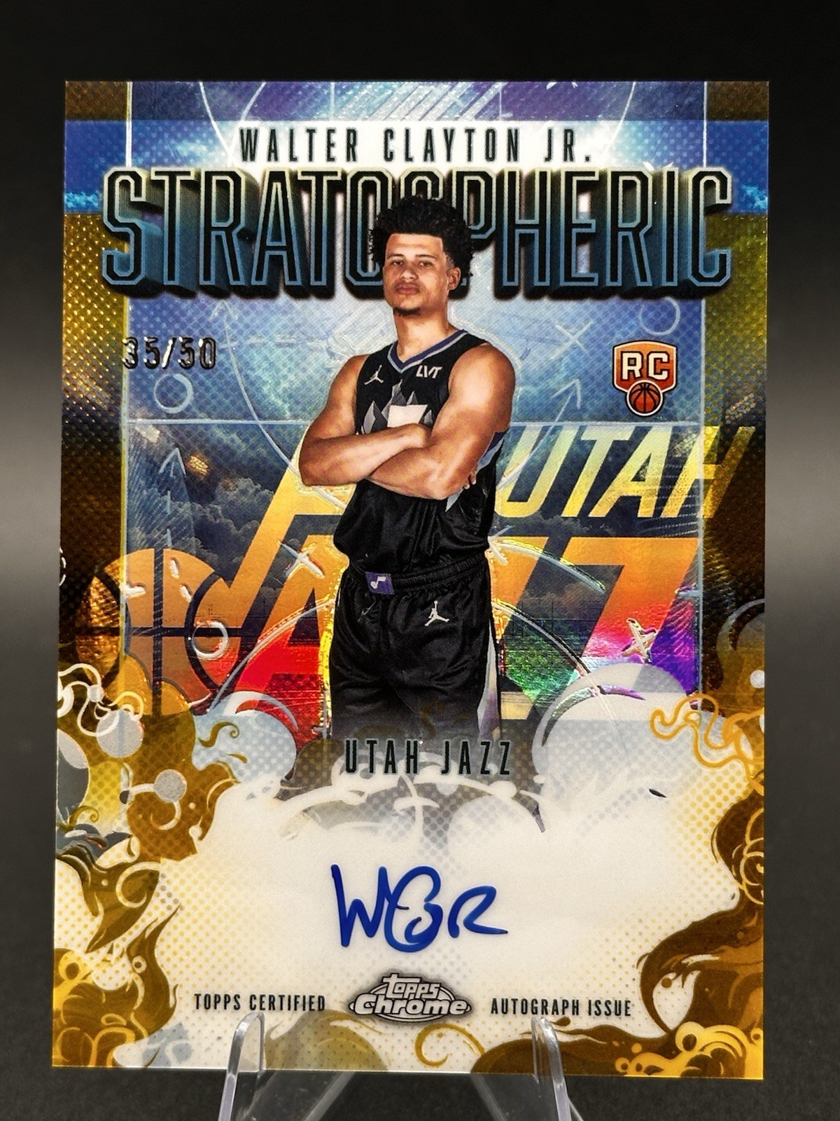 Walter Clayton Jr Stratospheric Gold /50 (RC) (AUTO) Topps Chrome 2025-26 Jazz