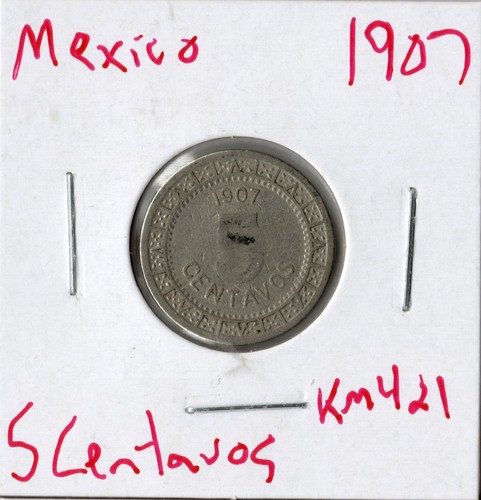 Coin Mexico 5 Centavos 1907 KM421 - Picture 1 of 2