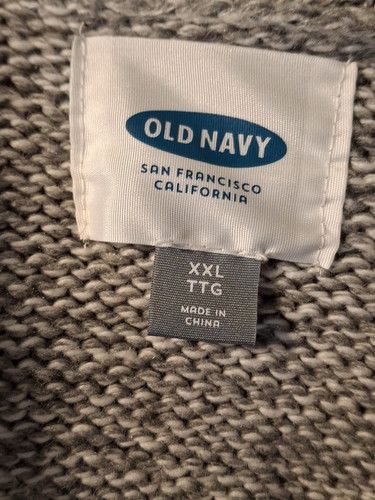 Preppy Old Navy Men’s Fair Isle Cardigan Sweater L Grey White Black 2XL - Picture 4 of 5