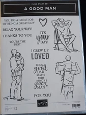 Stampin’ Up! A GOOD MAN (12) Stamps Set-New/Retired-Phrases/It's Your Day+++