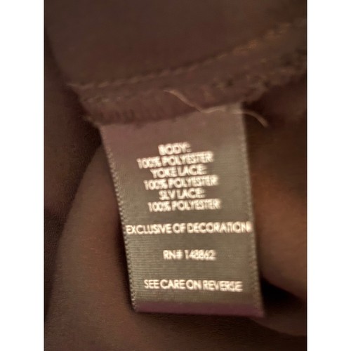 Camicetta Torrid Deep nera pizzo giogo manica lunga taglie forti 1 1x 14 16 georgette - Foto 6 di 8