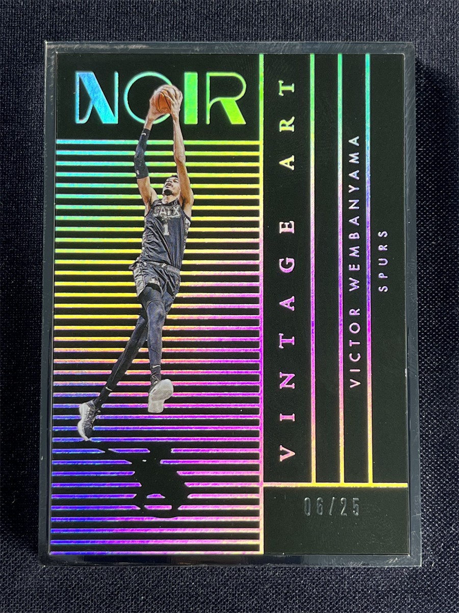 2024-25 Panini Noir Victor Wembanyama #286 Metal Frame Vintage Art Spurs /25