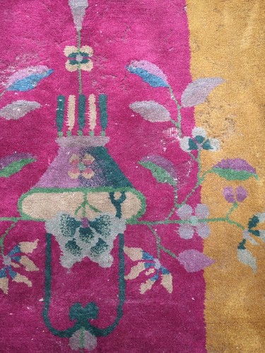 Vintage Handgewebter Aubusson Dekorativer Art Deco Chinesischer Teppich 68x34 - Bild 11 von 21