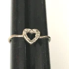 Vintage Ring tested 925 STERLING SILVER Size 6 Heart Band Jewelry lot y