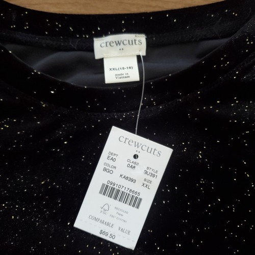 J Crew Crewcuts Girls Velour Sweatshirt Size XL Sparkle Velvet Y2K Princesscore - Picture 2 of 9