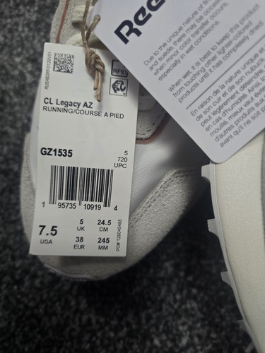 Zapatillas Reebok Para Mujer Clásicas Legacy AZ Suave Crudo Beige Talla Uk 5 Nuevas sin caja - Imagen 6 de 7