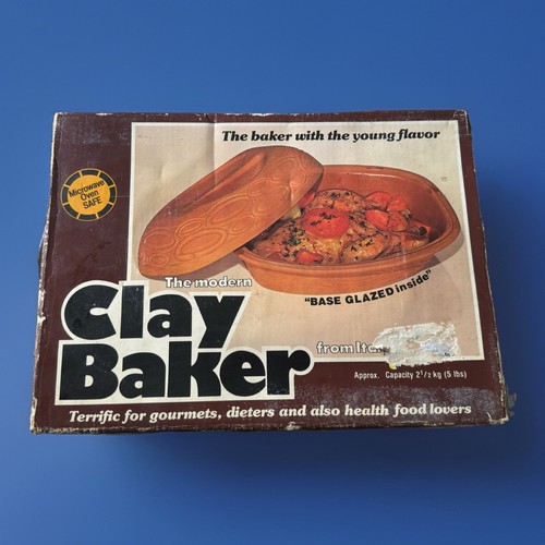 Vtg Clay Baker From Italy Baking Dish w/ Lid-5lbs-EUC
