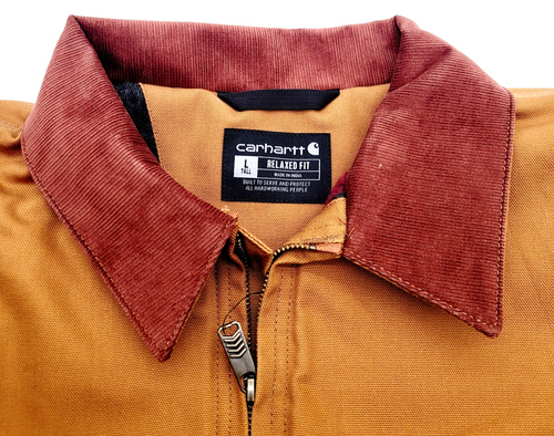 Carhartt Men's Brown Zip Up Collared Jacket With Chest Pocket Size L- Tall - Picture 5 of 6