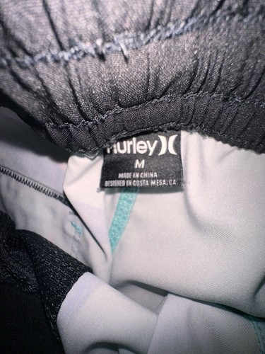 Hurley Swim Trunks Mens medium Playa Palm Unlined 5 Inch Inseam Teal Blue Swim - Picture 6 of 6