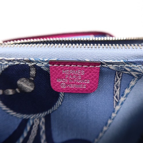 HERMES PHW Silk In Compact Wallet Epsom Leather L3 Rose Purple - Picture 15 of 17