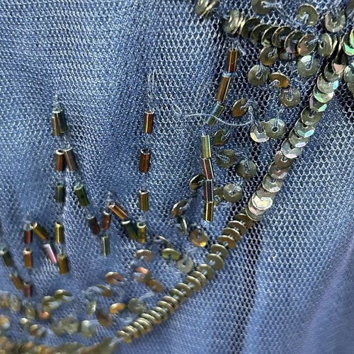 FRENCH CONNECTION  Navy Blue Embellished Beaded Lace Midi Skirt  Size 4 - Picture 19 of 19