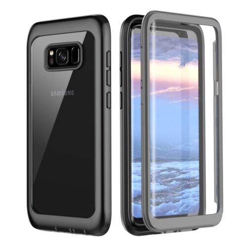 Samsung Galaxy S8 Case, Full Body Bumper Case Built-in Screen Protector Slim ...
