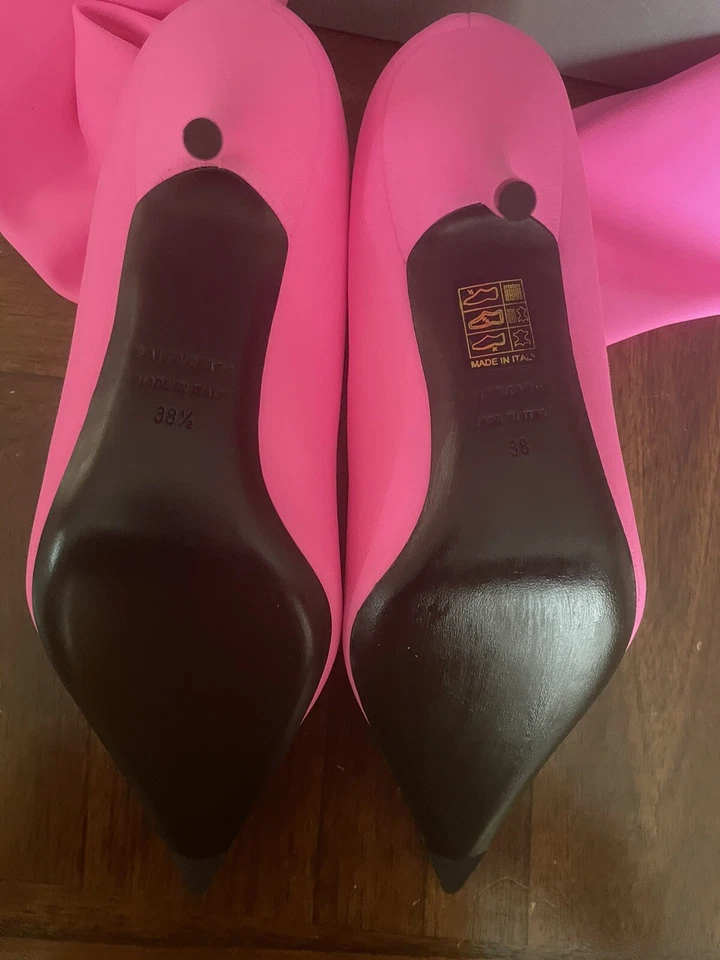 $1290 Balenciaga Cuchillo Punta Punta Calcetín Botines Rosa Fluo Foto 3 de 4