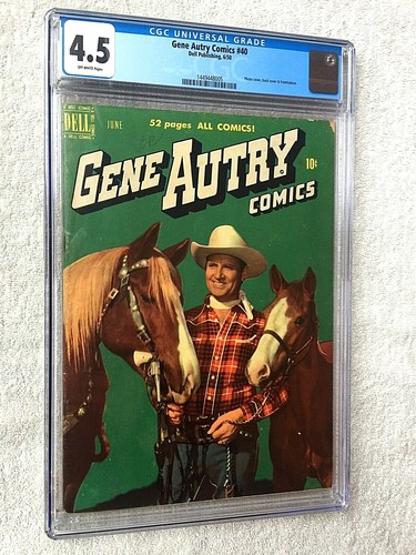 Gene Autry Comics #40 cgc 4.5 Dell Jun 1950 off-whit pgs Photo covers front/rear - Picture 1 of 10