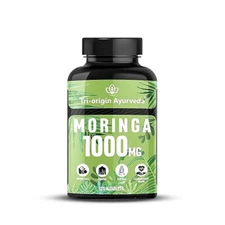 Tri-Origin Moringa Tablets with Drumstick Leaf Extract - 120 Tablets 1000mg Each