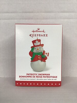 PATRIOTIC SNOWMAN BONHOMME DE NEIGE PATRIOTIQUE~ 2015 Hallmark Keepsake Ornament