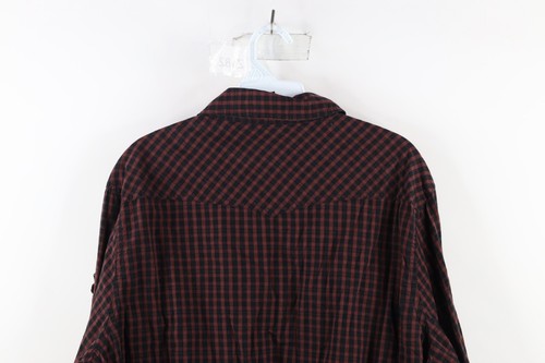 Vintage MMA Elite Mens XL Faded Cross UFC Fighting Collared Button Shirt Plaid - Picture 9 of 10