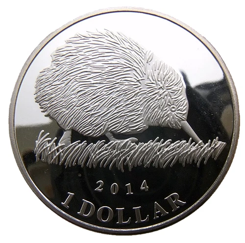 CHATHAM - NEW ZEALAND 1 DOLLAR 2014 KIWI BIRD 40mm PROOFLIKE 