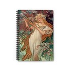 Art Nouveau Lady As Spring By Mucha Antique Image Spiral Notebook