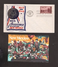 US Postal Cover - 100th Ann of New Mexico  - First Day - 1946 - Staehle Cachet