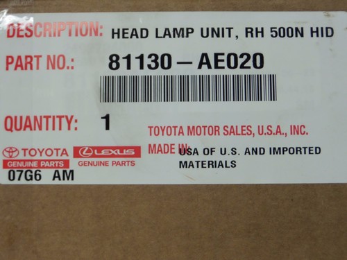 Toyota Sienna 04-05 Right Front HID Discharge Headlight Housing Genuine OE OEM - Picture 5 of 5