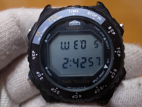 Reloj de cuarzo vintage para hombre Seiko Time Trainer A826-6000 auténtico funcionando JP