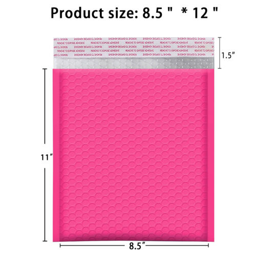 #2 8.5x12 (8.5x11) Poly Bubble Mailer Padded Envelope Premium Hot Pink Color - Picture 2 of 13