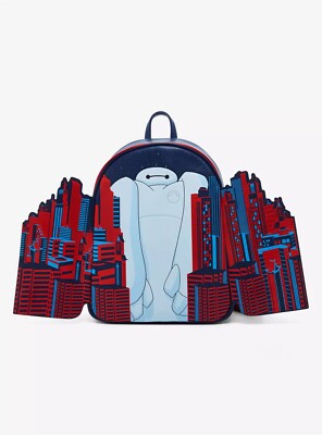 Loungefly Disney Big Hero 6 Baymax City Mini Backpack New
